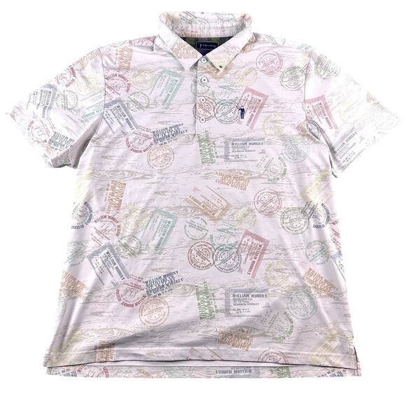 William Murray Golf Other - William Murray Performance Polo Mens XL Distillery Whiskey Bourbon Print Stretch